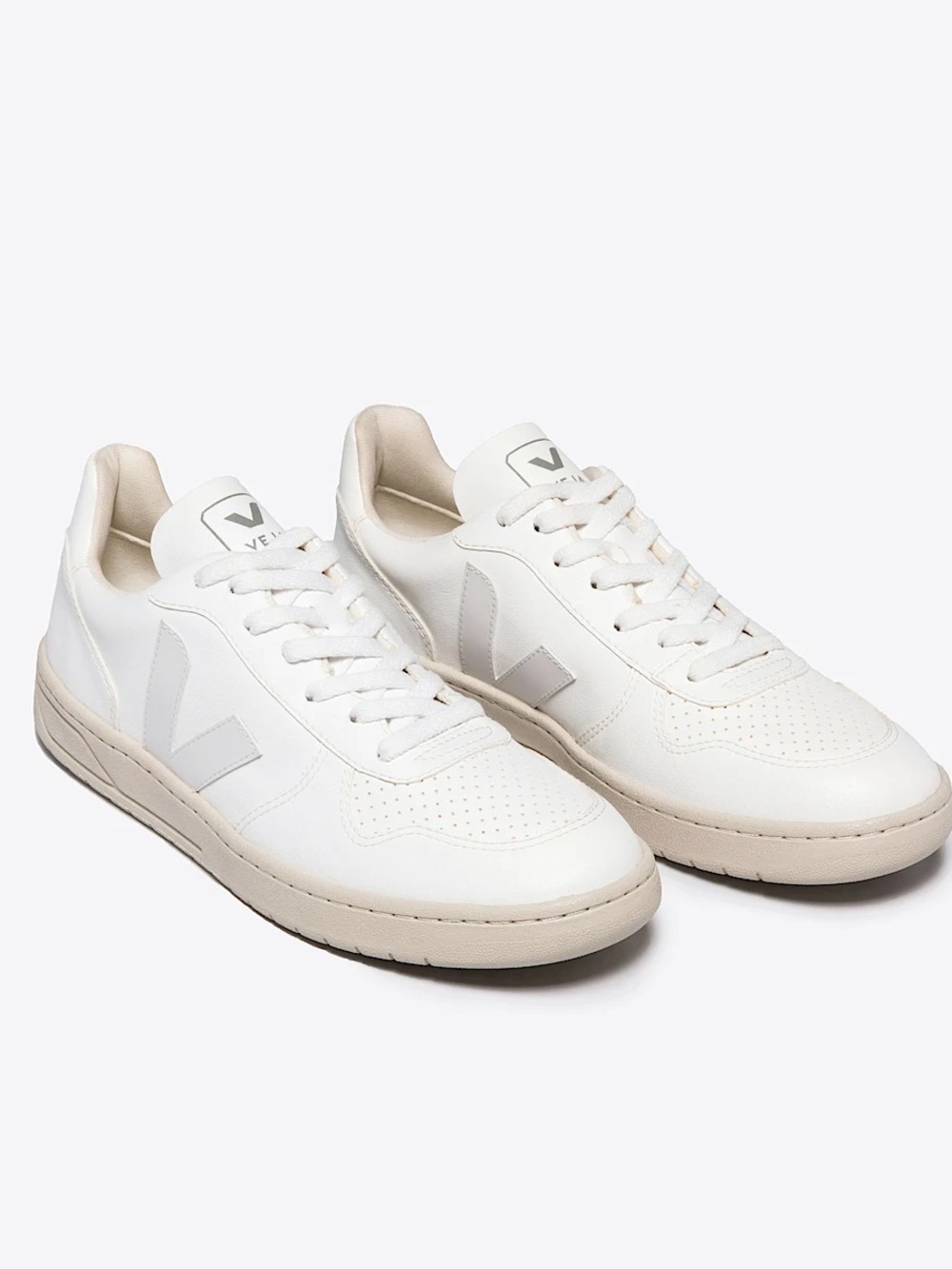 Veja V-10 CWL FULL WHITE Cream and White Women’s Low-Top Sneakers - Picture 1 of 7